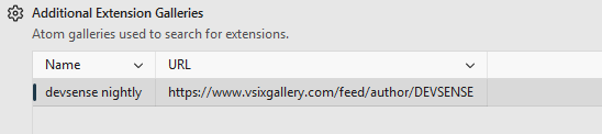 nightly feed settings in VS